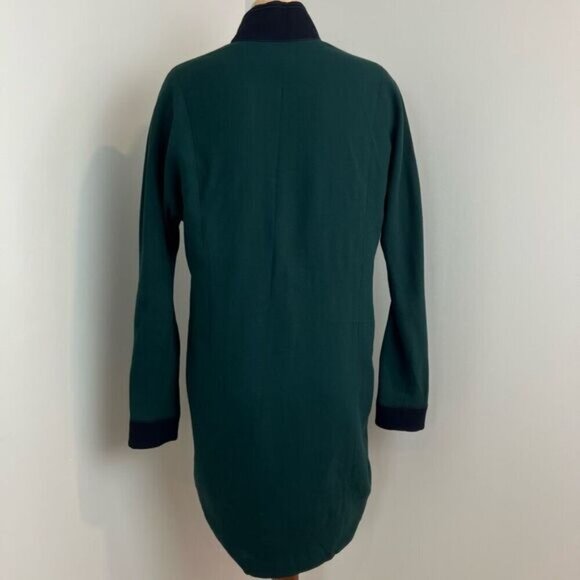 VTG Linda Allard Ellen Tracy Women 8 100% Wool Green Blue Buttoned Sweater Dress - Picture 5 of 15